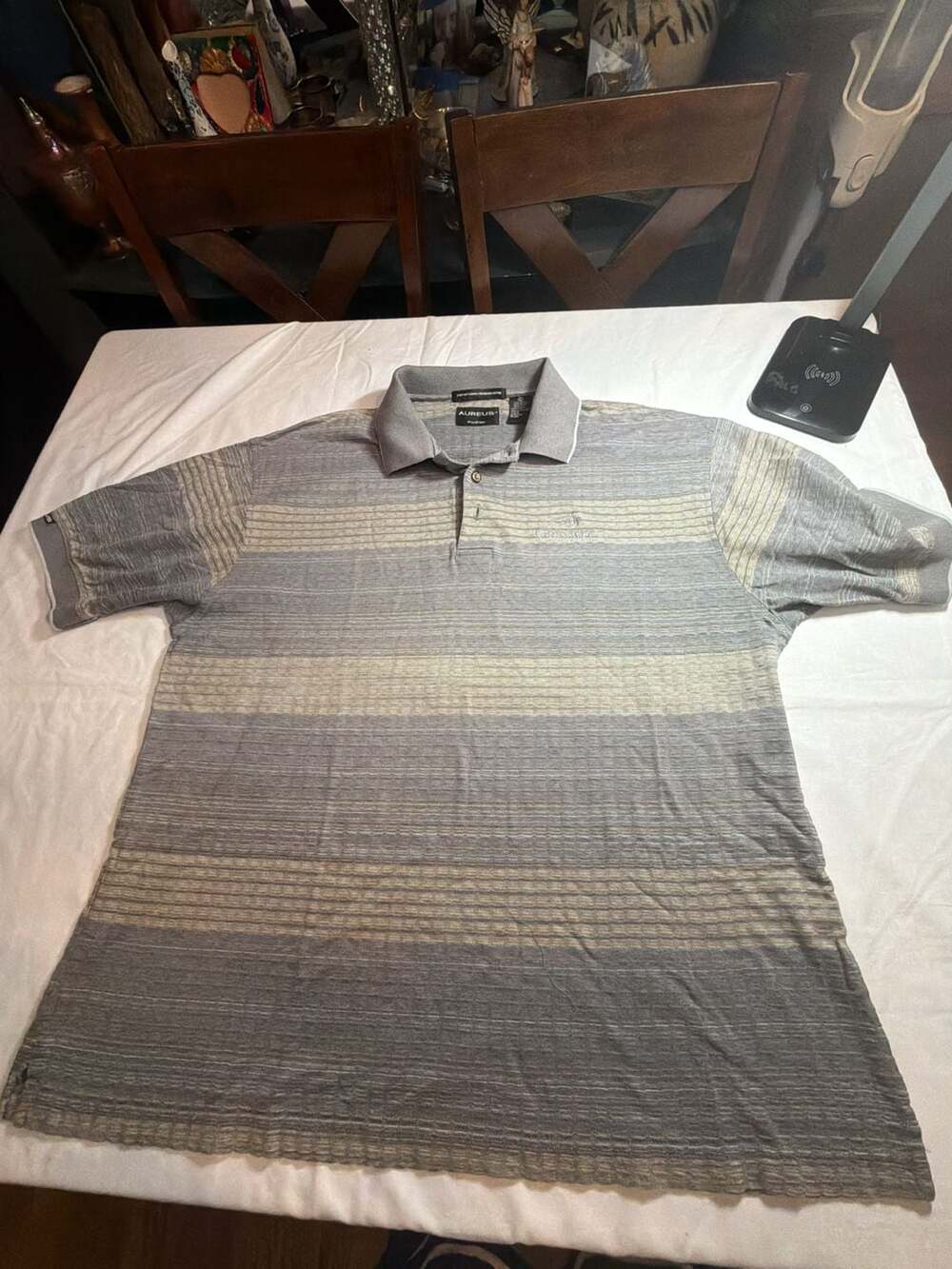 Aureus ProElite Greywolf Striped Polo Shirt Size L